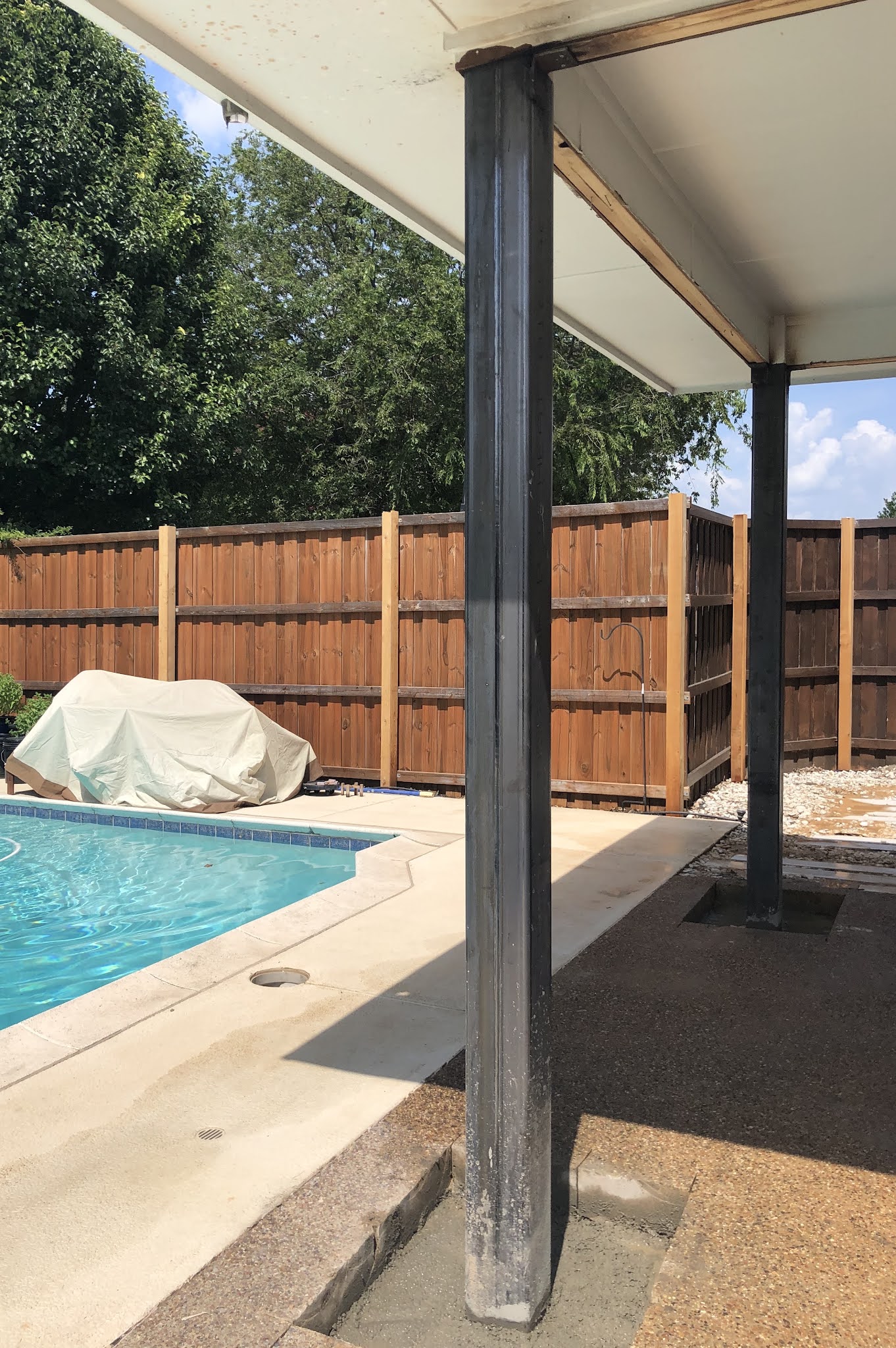 Carbon steel replacement posts installed — M.A. review photo