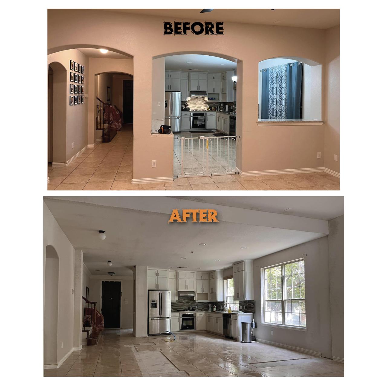Before & After — Arches to Open Concept