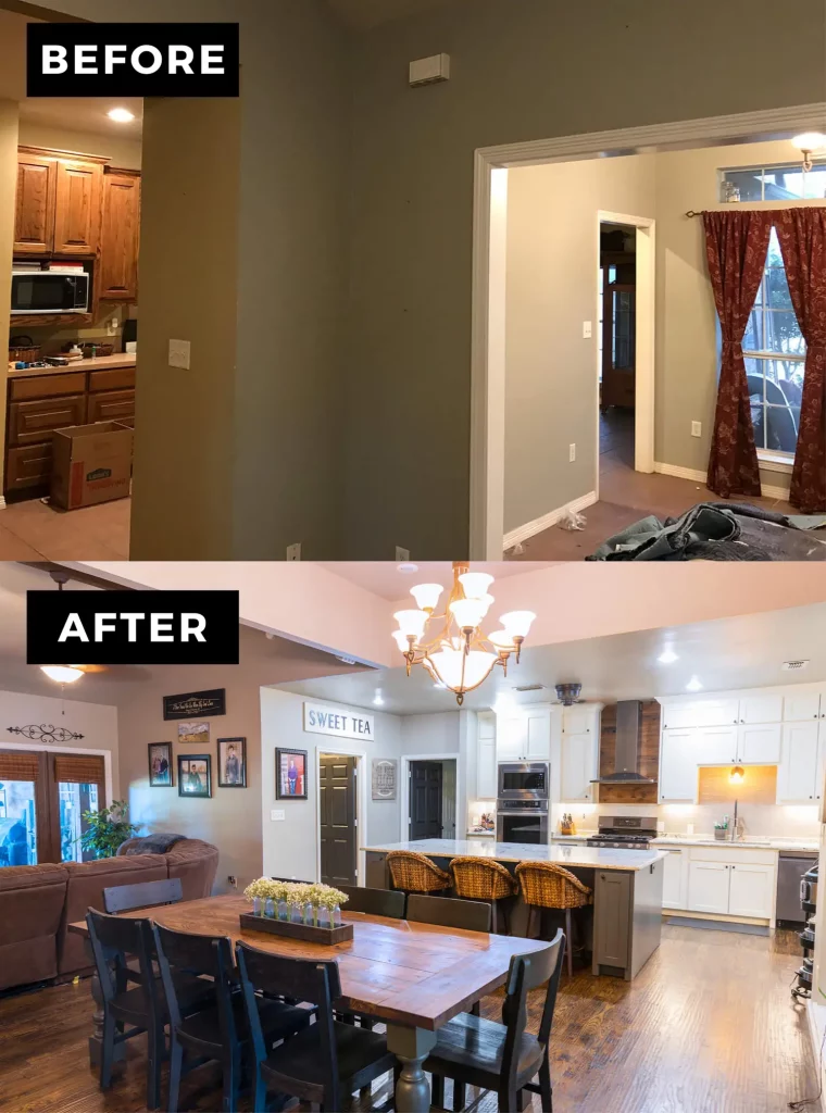 before and after wall removal